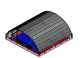 Polycarbonat-Überdachung 2 Courts